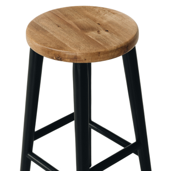 Reid Oak Barstool - Black