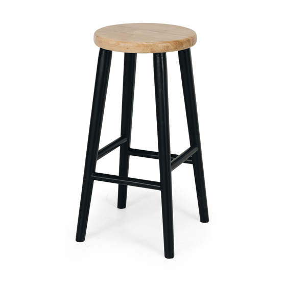 Reid Oak Barstool - Black