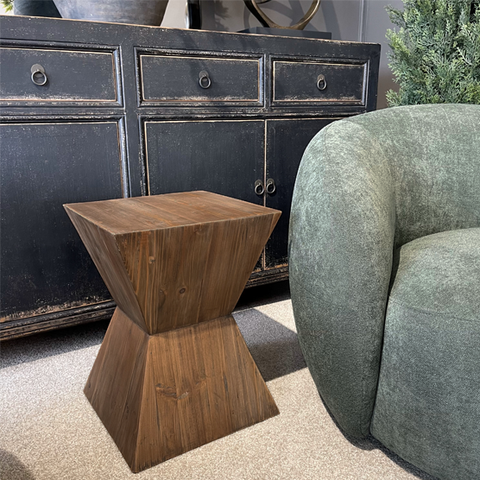 Small  Round Couch Side Table - Brass