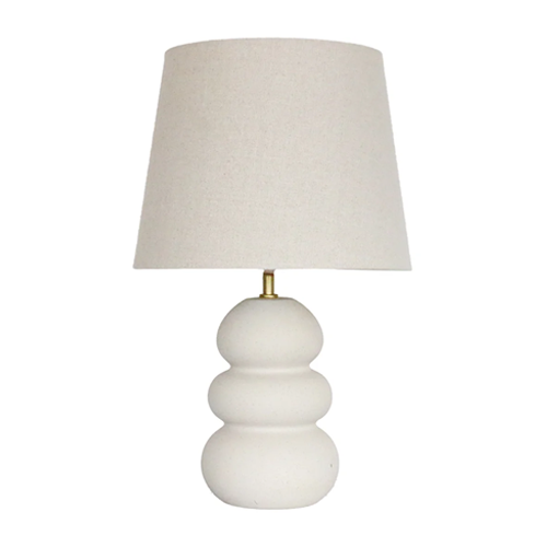 Salted Riverstone Lamp + Shade