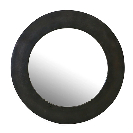 Bronze Finish Round Mirror - 79cm