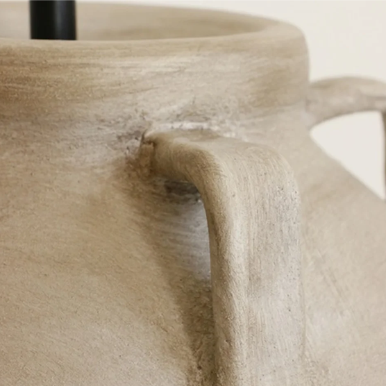 Tuscan Style Lamp + Linen Shade - Sandstone