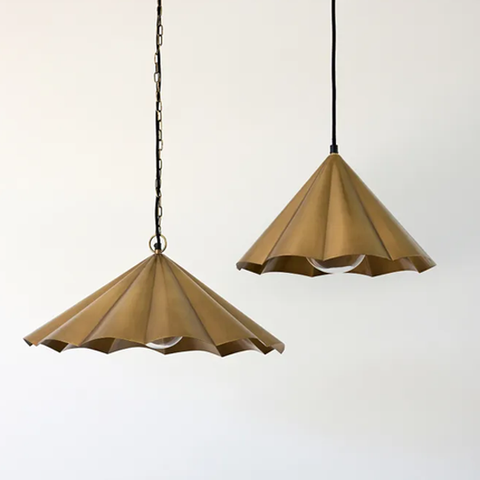 Masaomi Light Pendant - Large - Crimped Edge Gold