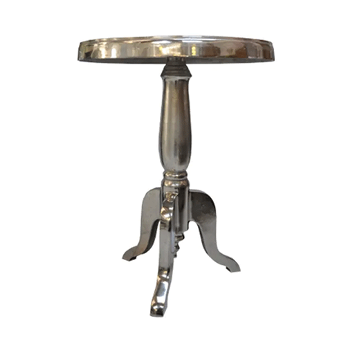 Silver Pedestal Side Table