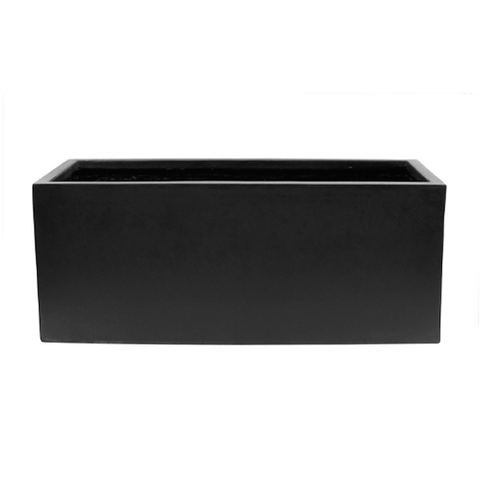 Piako Ribbed Black Outdoor Planter - Medium