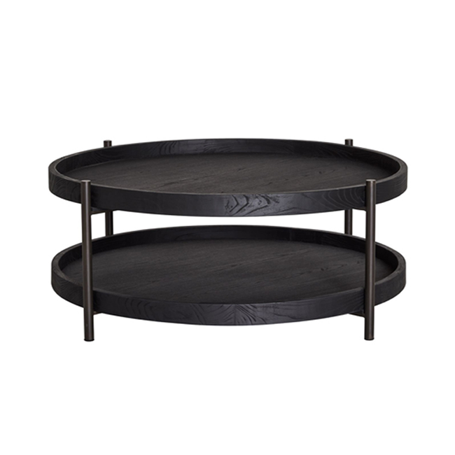 Blake Round Coffee Table - Black - 80cm