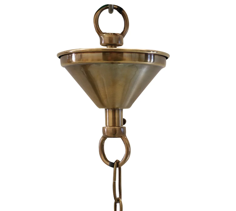 Brass Antiqued Finish Hanging Light - Medium