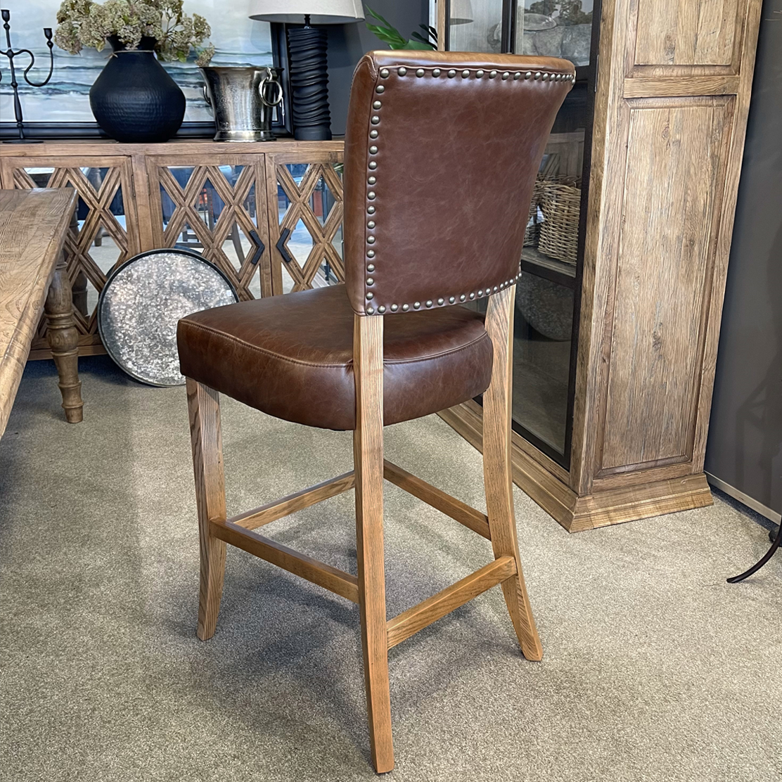 Brixham Leather Barstool  - Havana