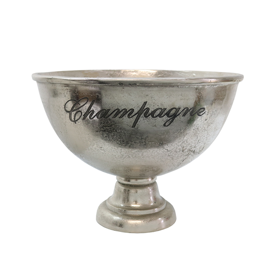 Round Champagne Bucket - Silver Finish