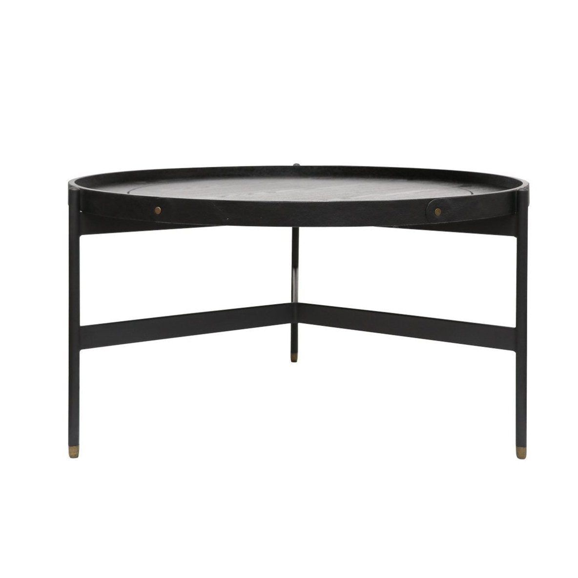 Harwood Round Coffee Table - Small - Black