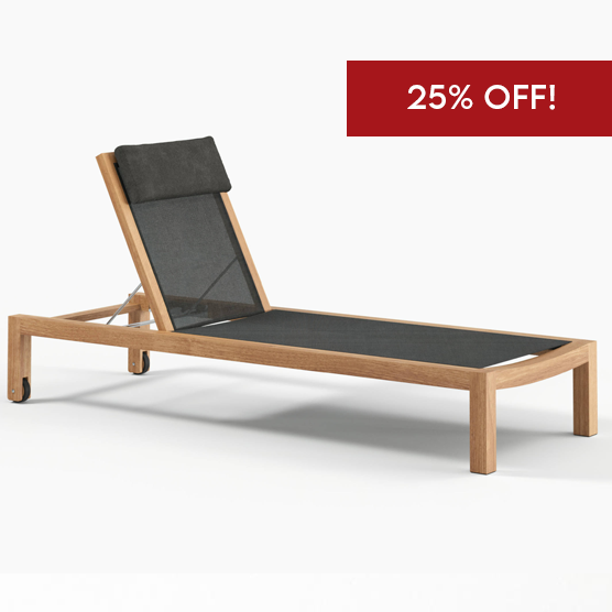 Devon Mokaui Outdoor Sun Lounger - Ebony