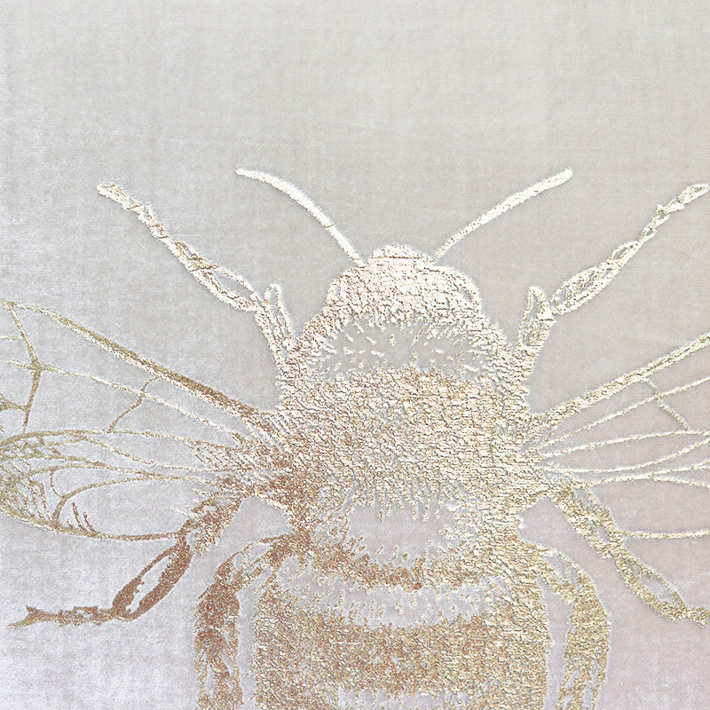 Velvet Bee Cushion - 'Pearl' & Gold