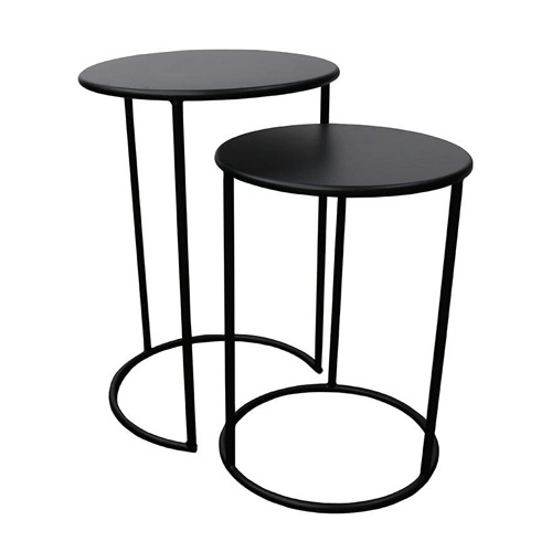 Tate Black Metal Nest of 2 Side Tables