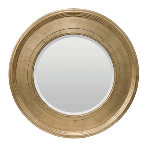 Round Brown Leather Mirror with Strap & Hook