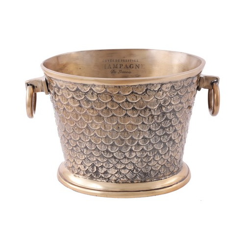 Brass Finish Oval Champagne Bucket