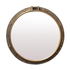 Brooklyn Segmented Round Mirror in Bronze Finish