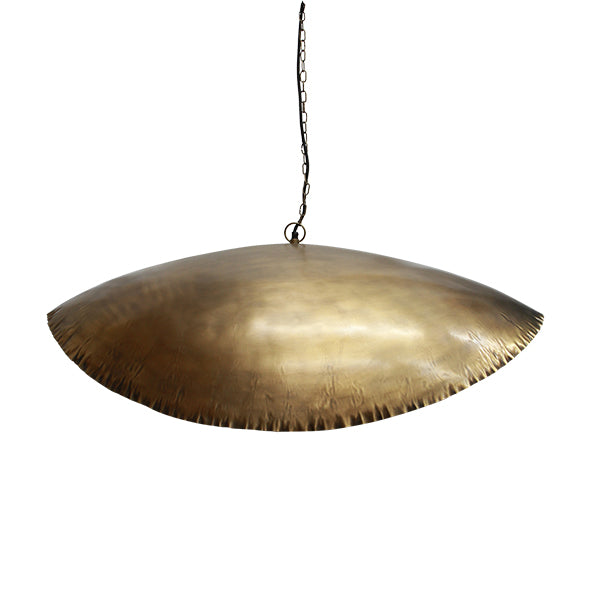 Masaomi Light Pendant - Large - Crimped Edge Gold