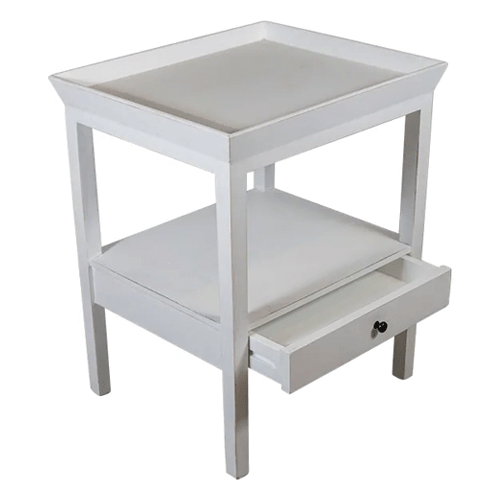 San Diego White Bedside Table