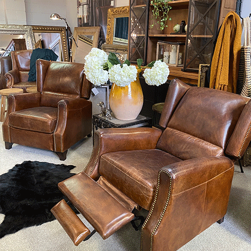 Stamford Leather Recliner Chair - Aged Brown