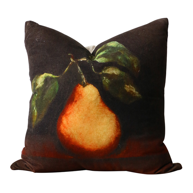 Raphael Une Poire Velvet & Linen Cushion with Feather Inner